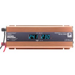 Měnič napětí LCD 24V Powermat 2200W PM-PN-2200LS